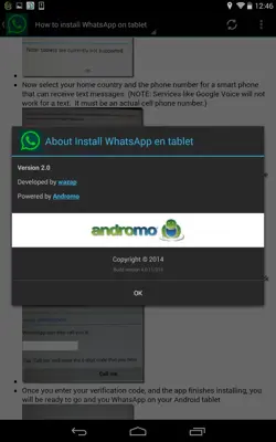 Install WhatsApp on tablet android App screenshot 1